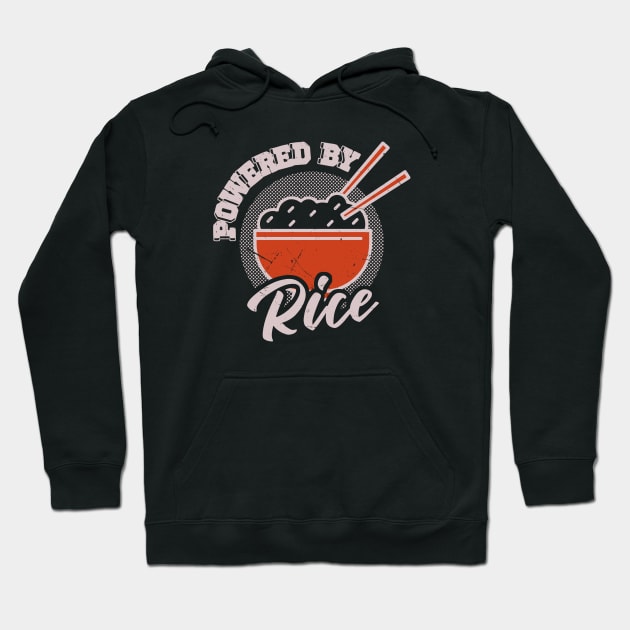 Powered By Rice Asian Food Lover, Japanese Cuisine Hoodie by Issho Ni